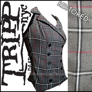 ❌SOLD Tripp Corset Vest Gothic Dark Academia Mall Goth Pinup Plaid Punk